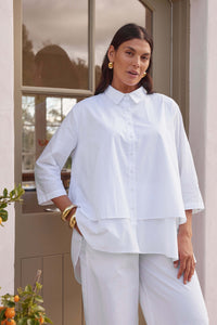 Tiered front shirt Tirelli