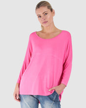Milan 3/4 sleeve tee hot pink