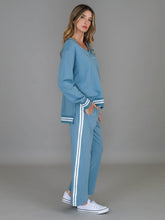 Pammy | Women's Stripe Straight Leg Sweatpants – Cotton French Terry