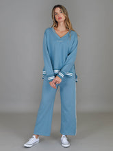 Pammy | Women's Stripe Straight Leg Sweatpants – Cotton French Terry