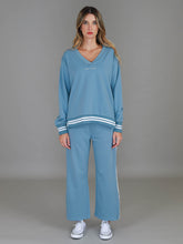 Pammy | Women's Stripe Straight Leg Sweatpants – Cotton French Terry