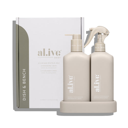 Al.ive  Bench spray and dishwashing liquid + tray premium kitchen duo