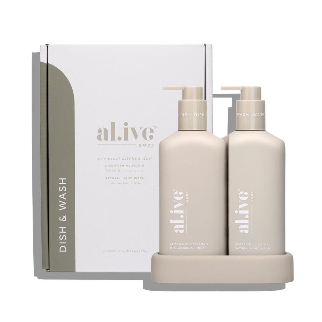 Al.ive Handwash and Dishwashing liquid - tray premium kitchen duo